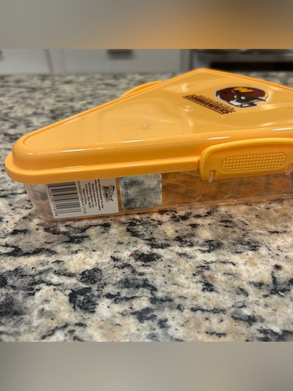 NFL Washington Commanders Plastic  Pizza/Pie/Snack Container w/Snap-on-Lid